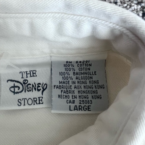 Vintage Disney Store Lady & The Tramp Ivory Button Down Embroidered Shirt Large - Picture 3 of 11